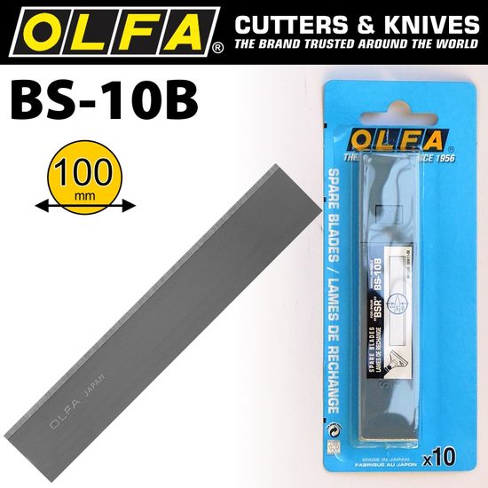 OLFA Scraper Blades X10 For Xsr Series 100mmx0.5mm